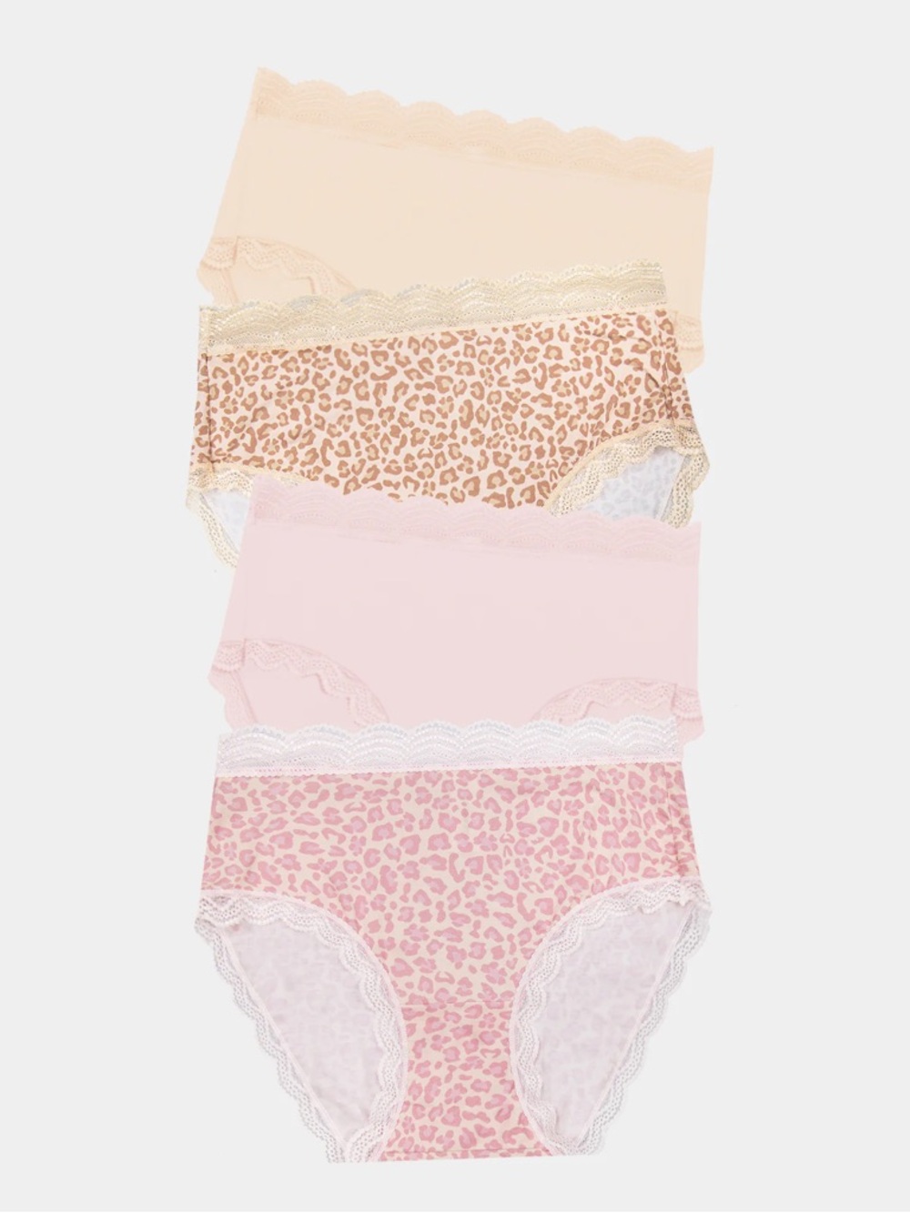 NWT Stripe and Stare High Rise Brief 4 Pack - Pink a Boo Leopard